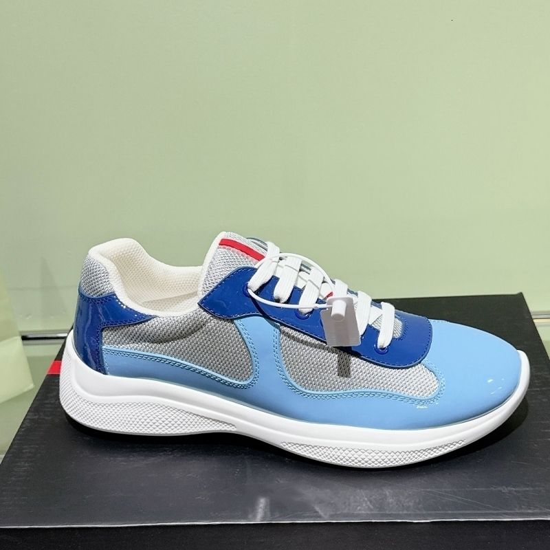 2026 Top Quality Sneakers Luxury Plus Size EU49 Americas Cup Sneakers Men Women Patent Leather Mesh Lace Up Casual Outdoor Sport Trainers 53 - 5 of 9