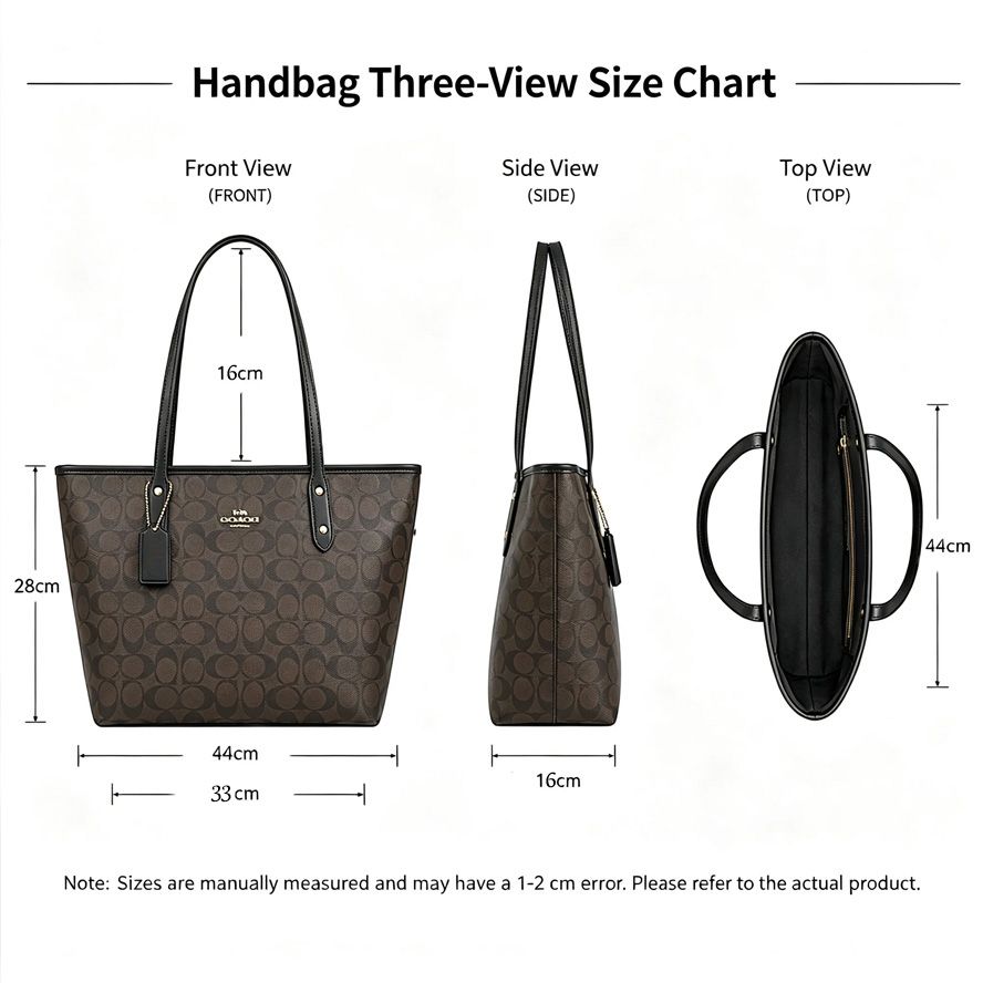 Designer Bag Shoulder Bag Handbag City tote bag Classic Brown and Black Monogram Bag Classic coated monogram canvas Smooth leather trim Bag Best Selling Commuter Bag - 9 of 9
