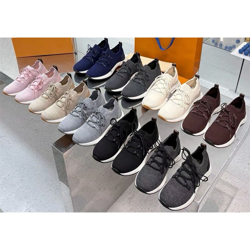 Top Quality Men Designer Sneakers L Runner Tatic Sneaker Wavelight Knitted Running Shoes Calf Leather Men Loafers Trainers Fashion Pleated Penny Loafer Casual 892 - 7 of 8
