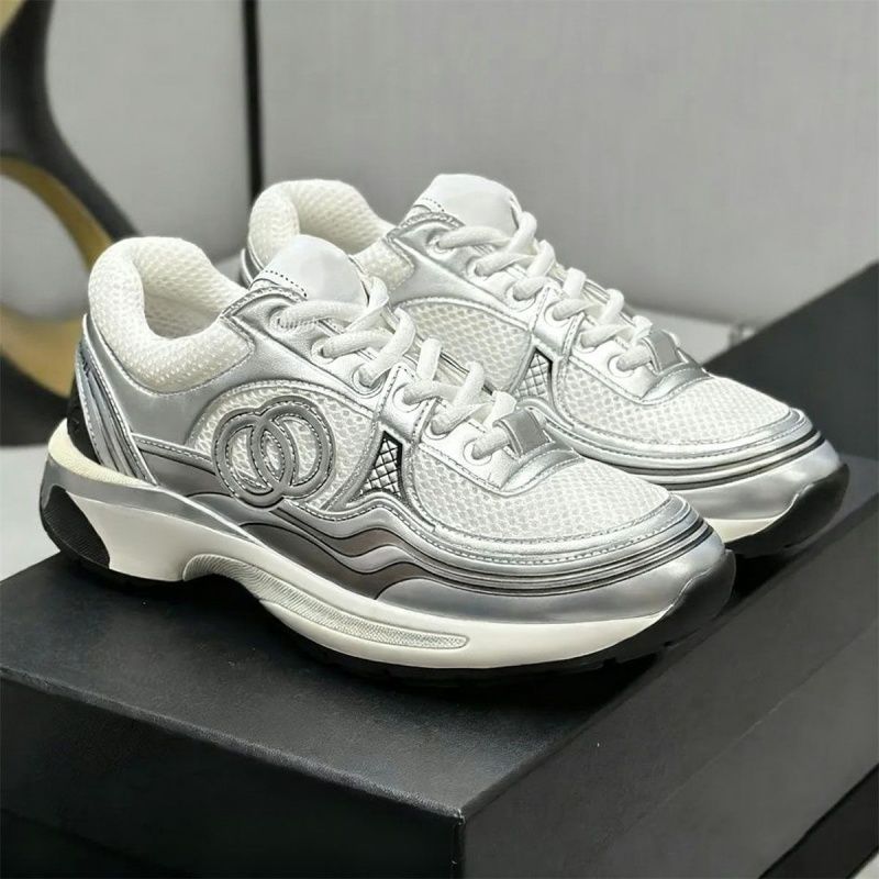 Designer shoes Thick soled Casual shoes women platform lace-up Travel leather 100% cowhide fashion lady Letters Flat Running Trainers men gym sneakers size 35-42 - 4 of 8