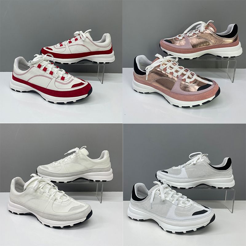 Top Quality Designer Men Women Luxury Quilted Couple Sneakers Premium Leather Suede Casual Shoes Non-slip Sole Outdoor Sport Walking Trainers White Daily Shoes 594 - 7 of 9