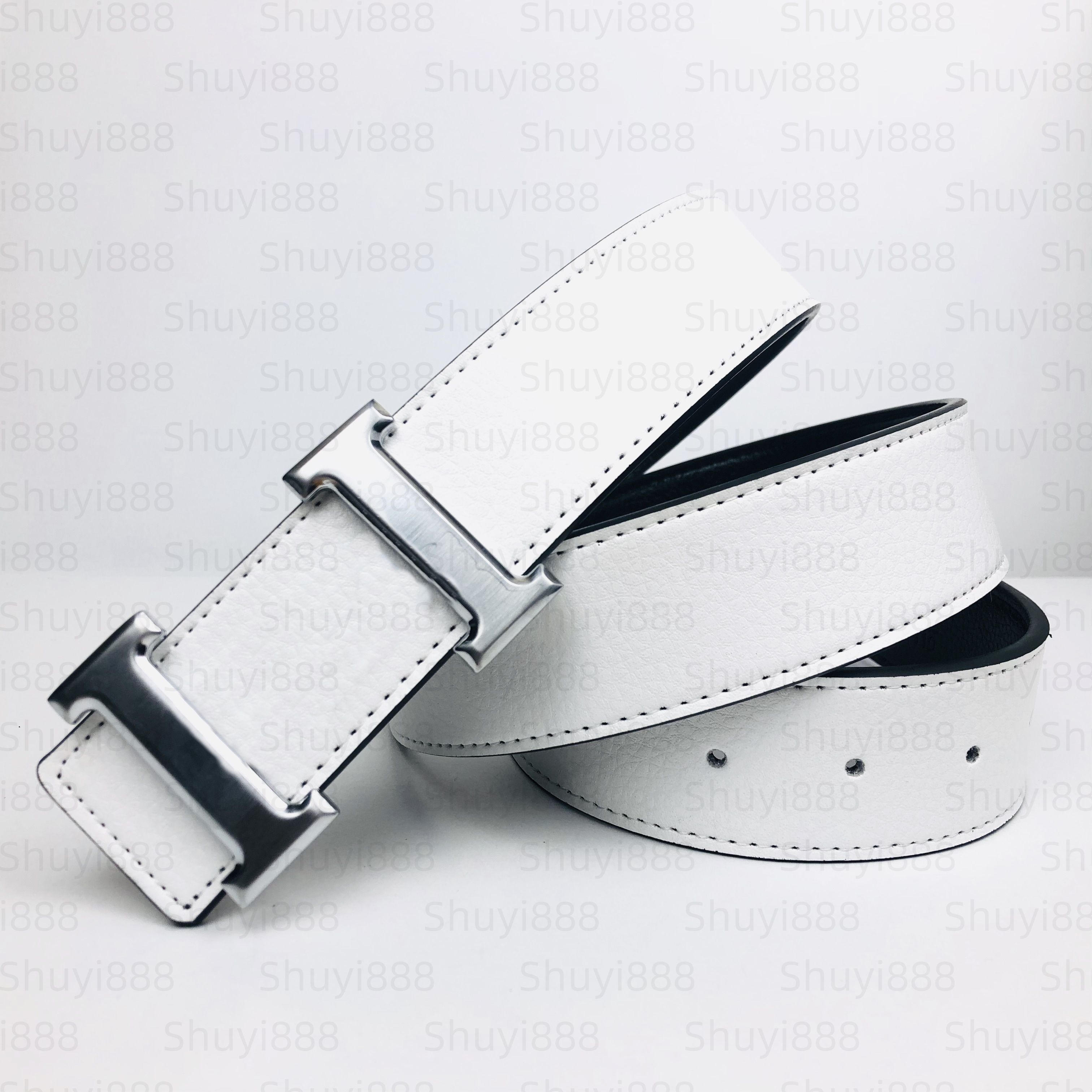 men belt designer women belt mens belt ceinture fashion belt womens belt 38mm genuine leather letter H buckle belt classic business leisure girdle with box - 6 of 9
