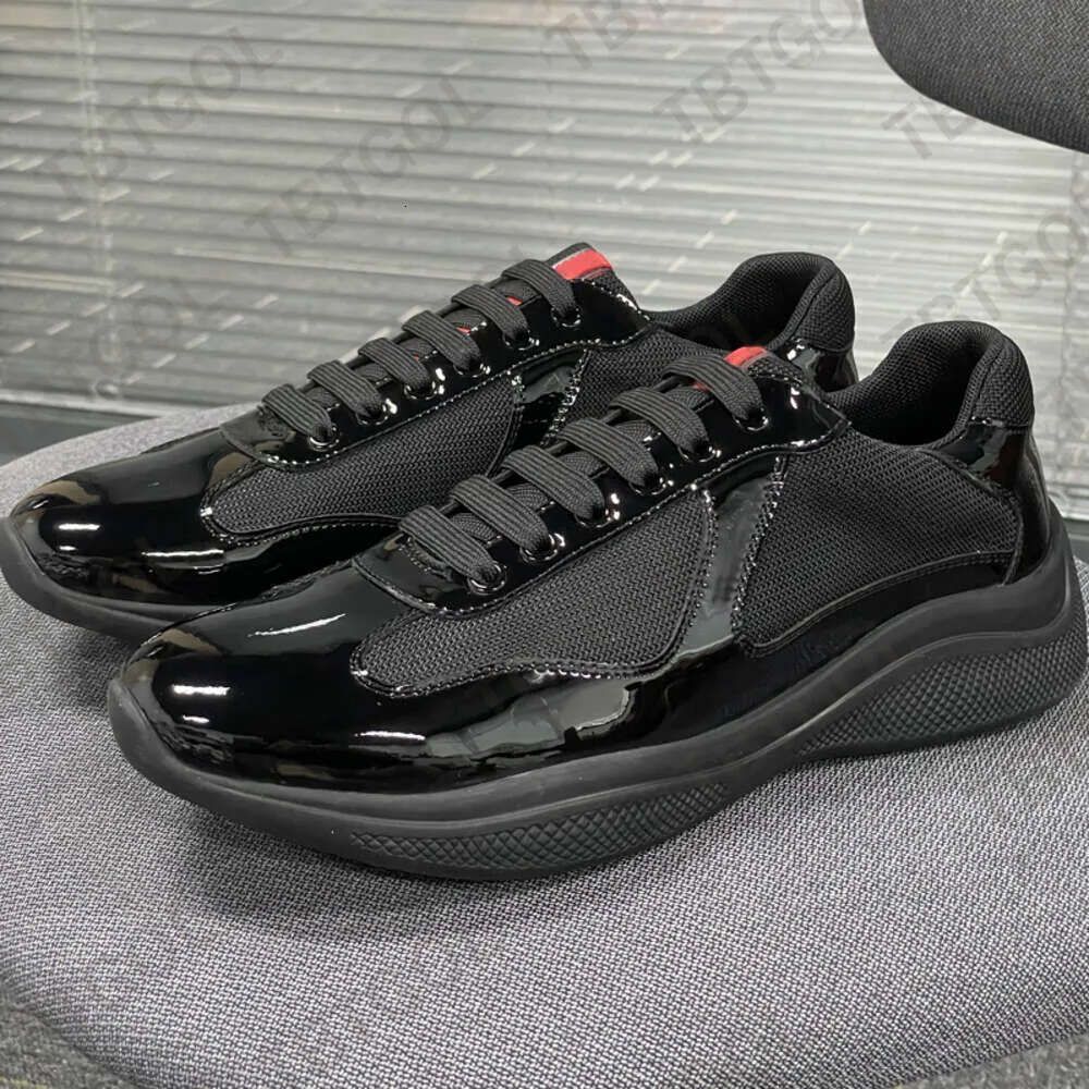 2026 Top Quality Sneakers Luxury Plus Size EU49 Americas Cup Sneakers Men Women Patent Leather Mesh Lace Up Casual Outdoor Sport Trainers 53 - 6 of 9