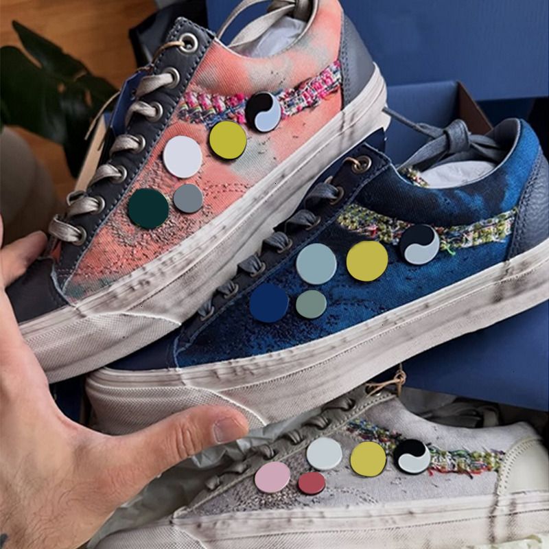 Luxury Pearlized Canvas Shoes New Sneakers For Men Women Pearl Trainers Vintage Sports Casual Shoes Lace Up Walking Shoe 1083 - 8 of 9