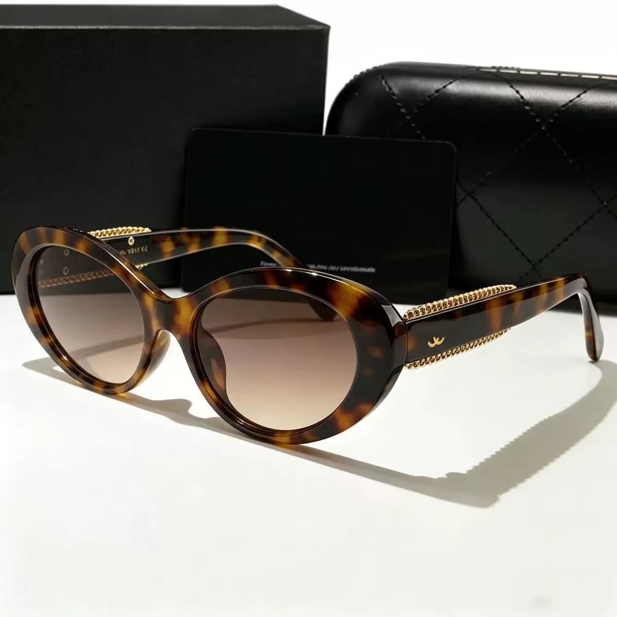Luxury designer Cat Eye Oval sunglasses for women Exquisite Travel trend men gift Plano glasses Beach shading UV protection polarized with box nice - 2 of 7