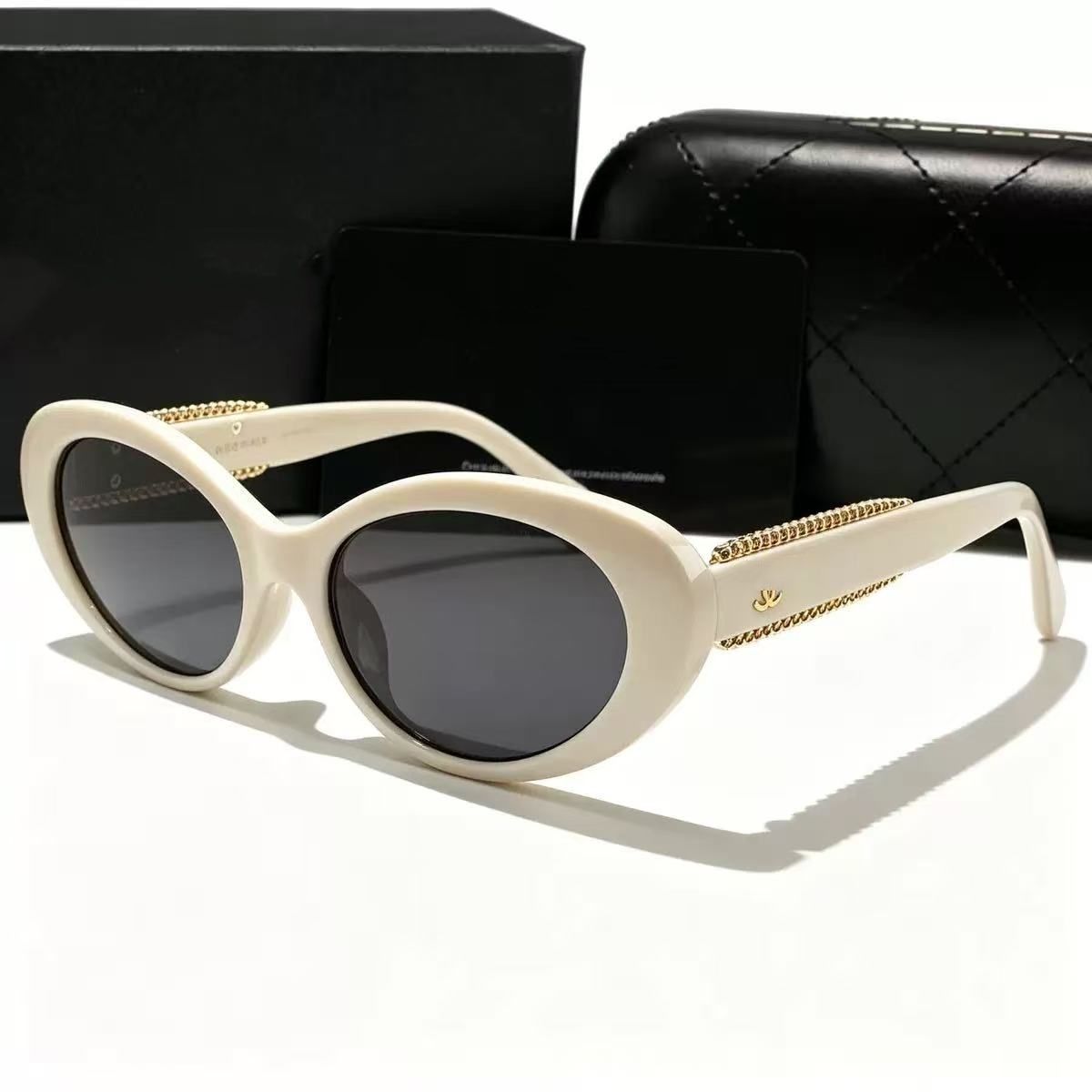 Luxury designer Cat Eye Oval sunglasses for women Exquisite Travel trend men gift Plano glasses Beach shading UV protection polarized with box nice - 3 of 7