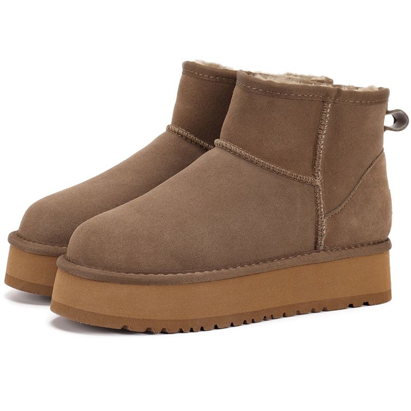 UGG Women's Classic Ultra Mini Platform Boots Suede Shearling Lined Thick Sole Winter Warm Anti-Slip Ankle Snow Boots Multiple colors - 5 of 8