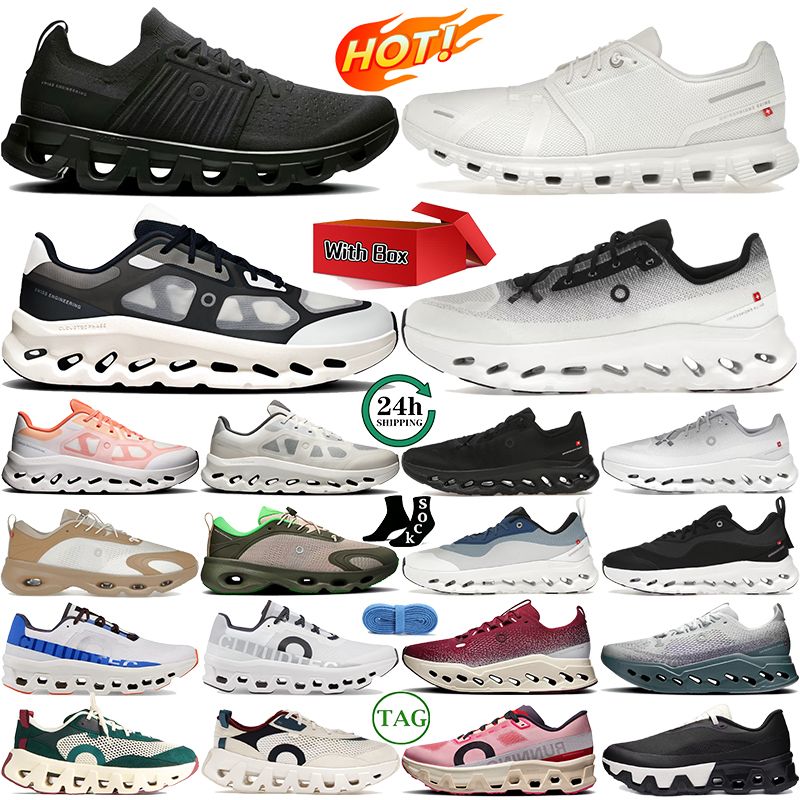 With Box oncloudds mens shoes cloutilt sneakers Cloudmonster Cloudsurfer shoes Cloudswift 4 trainers womens ons cloudes running shoes Remix Black Ivory EUR 36-46 - 1 of 8