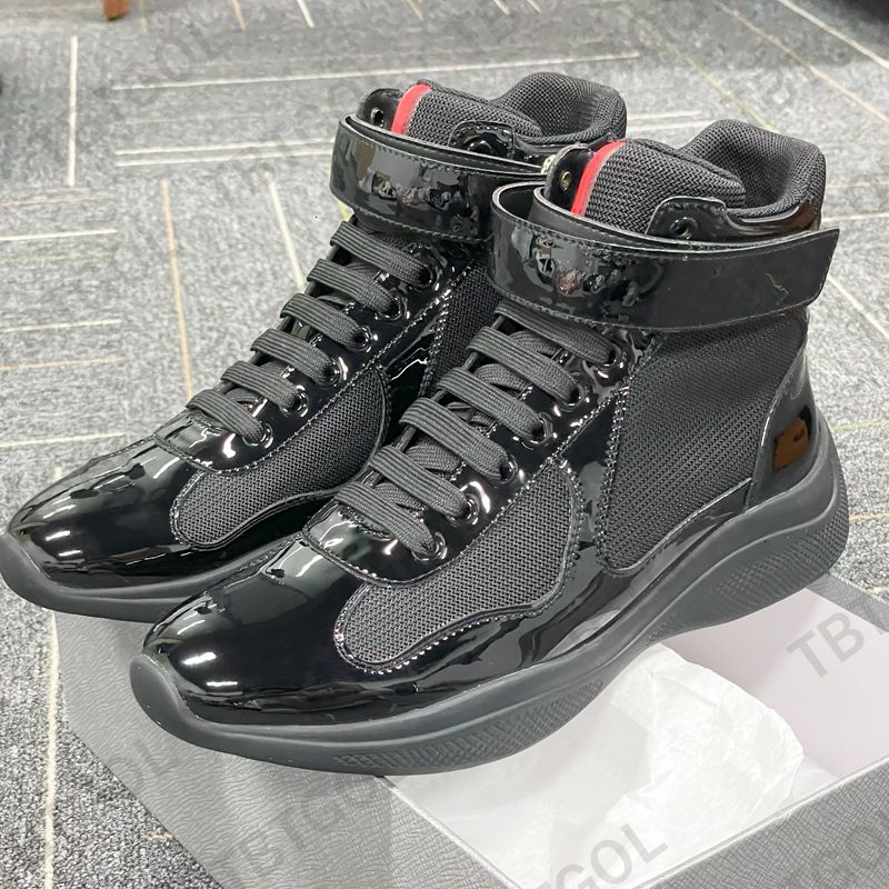 Big Size EU49 Men Boots America Cup Sneakers Designer Boot High Top Casual Shoes Patent Leather Women Booties Mesh Runner Trainers Outdoor Training Shoes 53 - 7 of 9