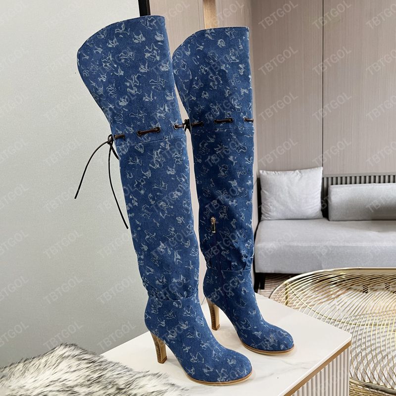 women over the knee boots winter canvas cowboy boots high heel boots fashion dress shoes womens designer shoes boots party wear 684 50 - 3 of 8