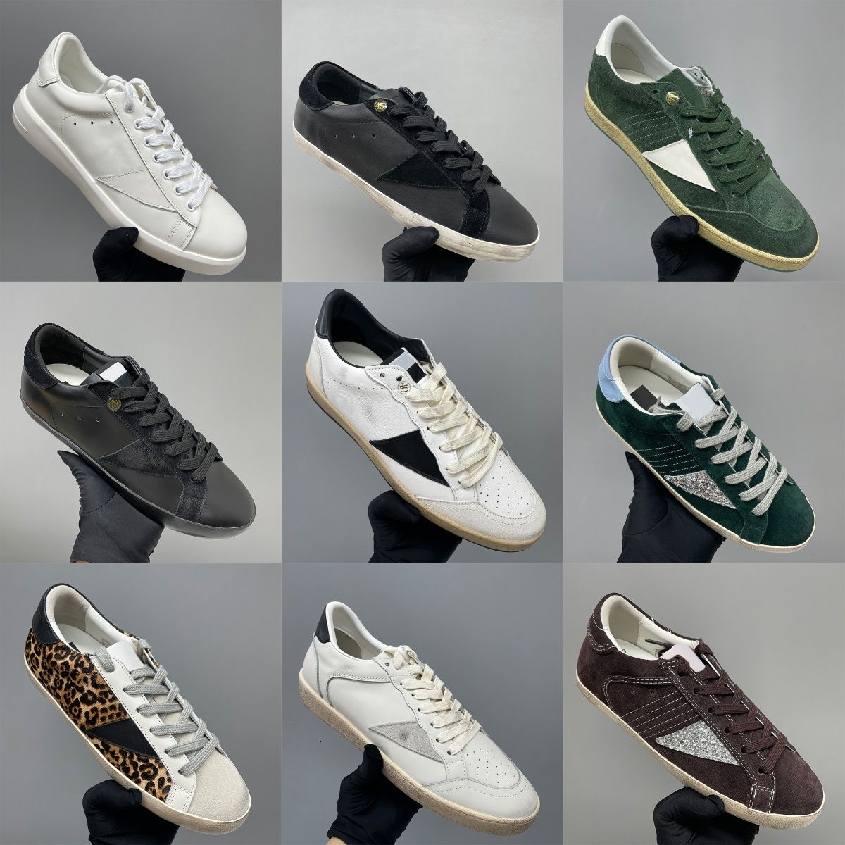 Men Women Designer Dirty Super Star Leather Sneakers Leopard Print Suede Leather Inner Height Increase Low Top Casual Training Sport Shoes Trainers Top Quality 1026 - 2 of 9
