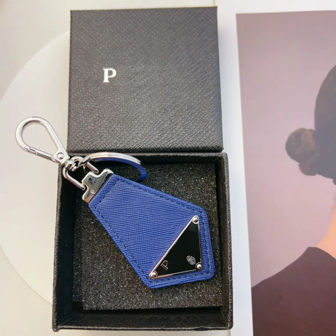 Pra Designer Triangle Chain Leather Temperament Versatile Style Fashion Design Keychain Top Quality Christmas Gift WITH BOX C28 - 4 of 5