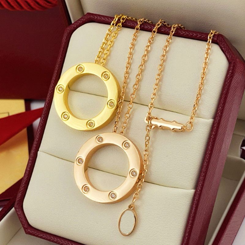 Luxury designer jewelry love gold necklace designer women men diamond fashion stainless steel daily outfit Valentine's Day gift high quality silver design necklace - 2 of 4