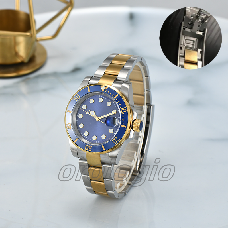 watch mens automatic mechanical ceramics watches 40mm full stainless steel Gliding clasp wristwatches sapphire super luminous - 6 of 9