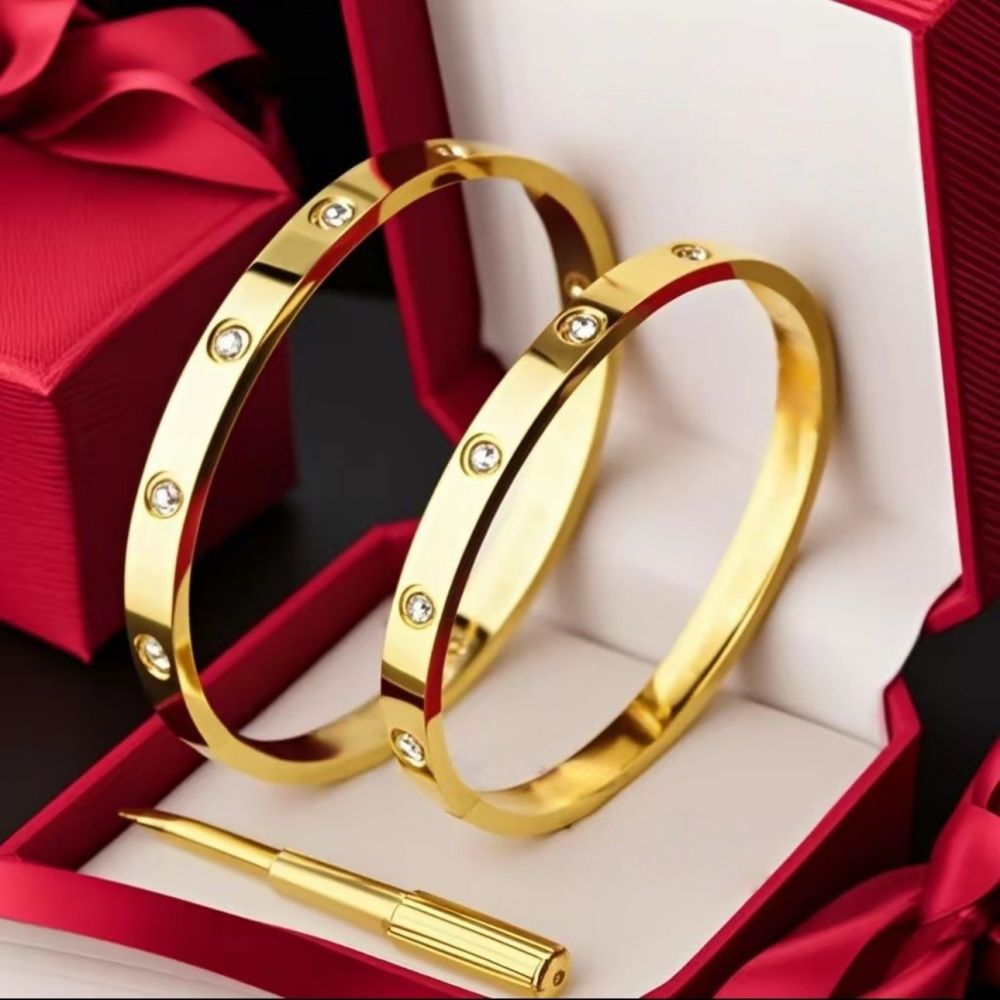 gold bangle bracelet for women love style stainless steel jewelry bracelet designer for women men bangles luxury designer jewelry charm braclet parties gifts - 2 of 9