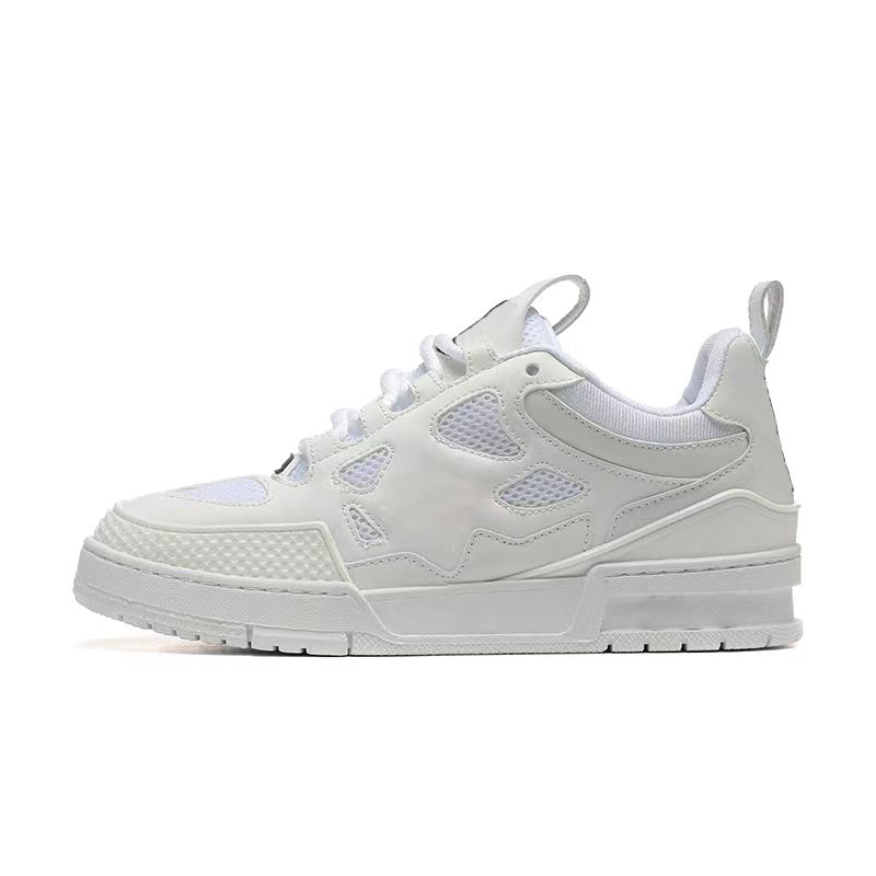 Designer Skate Series Sneakers Men Women Casual Shoes Top Quality Calfskin Platform Trainers Leather Lace-Up Overlays Sneaker - 8 of 8