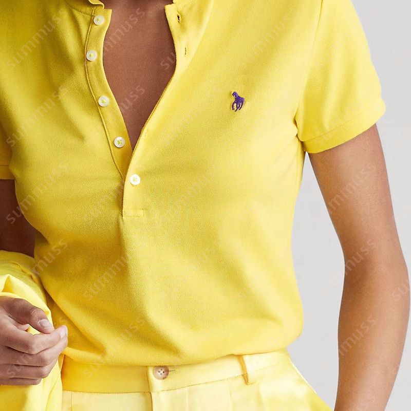 S-2XL Womens Designer Polo Shirts For Ladies Colorful Classic Embroidery T Shirts Luxury Polo Tees Summer 5 Button Tee Shirts - 1 of 6