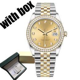 mens diamond lady watches automatic mechanical movement wristwatches full stainless steel watch luminous sapphire glass montre de luxe 28-36-41mm - menswatches1cool