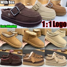 Designer Shoe Goldenstar Evelina Clog Slippers Women Men Tasman Slides Bailey Bow Tazz Boots Suede Furry Lined Buckle Strap Fall Driftwood Chestnut Sand Winter Shoe - menswatches1cool