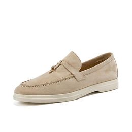 Casual Shoes Men's Walking Driving Unisex All Genuine Leather Loafer Sheepskin Suede Flat Women's Large - menswatches1cool