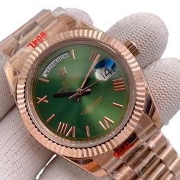 U1 Rolex Day Date 40MM Rose Gold Case Automatic Stainless Steel Watch Bezel Men's Watch Sapphire Glass Case New - menswatches1cool