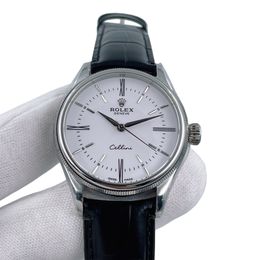 U1 Rolex Cellini Time 39MM Sapphire Glass Automatic Stainless Steel Watch Bezel Men's Watch Sapphire Glass Case New Black Case - menswatches1cool