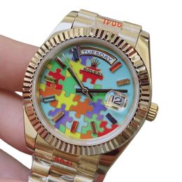 U1 Rolex Day Date 40MM emoji-puzzle Case Automatic Stainless Steel Watch Bezel Men's Watch Sapphire Glass Case New - menswatches1cool