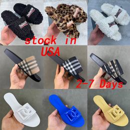 Designer Slides Fashion Shoes Sandals Wool integrated Women Men slippers Slides Size 35-48 - menswatches1cool