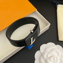 Luxury Men Leather Bracelet Bangle Black With Womens Birthday Gifts Bangle Hand Jewelry Christmas Fashion Style Gift Bracelet - menswatches1cool