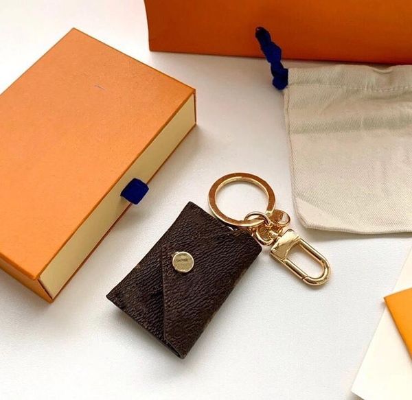 Designer Letter Wallet Keychain Keyring Fashion Purse Pendant Car Chain Charm Brown Flower Mini Bag Trinket Gifts Accessories no box - Fashion Accessories - menswatches1cool