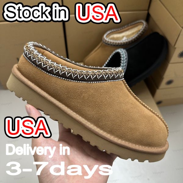 Tasman Slippers Designer Men Women Tazz Mustard Seed Chestnut Sand Fur Slides Sheepskin Classic Ultra Mini Platform Boot Winter Slip-on Shoes Suede Evelina Clog 35-47 - Shoes & Accessories - menswatches1cool