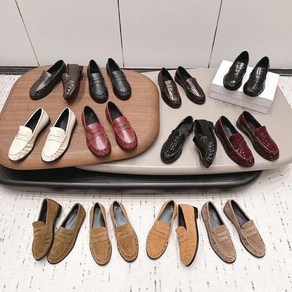 Premium Designer Loafers Mules Men Genuine Leather Ruched Penny Loafers Men Pleated Slippers EU47 Women Loafer Luxury Le Loafers Slip On Dress Shoes 1137 - Shoes & Accessories - menswatches1cool