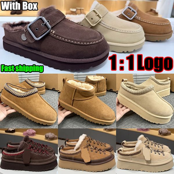 Designer Shoe Goldenstar Evelina Clog Slippers Women Men Tasman Slides Bailey Bow Tazz Boots Suede Furry Lined Buckle Strap Fall Driftwood Chestnut Sand Winter Shoe - Shoes & Accessories - menswatches1cool