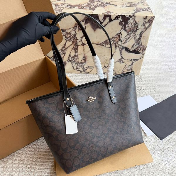 Designer Bag Shoulder Bag Handbag City tote bag Classic Brown and Black Monogram Bag Classic coated monogram canvas Smooth leather trim Bag Best Selling Commuter Bag - Bags, Luggage & Accessories - menswatches1cool