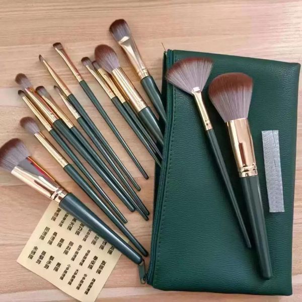 Elegant Makeup Brush Collection Featuring Soft Wool Fibers & Sleek Metallic Design - Health & Beauty - menswatches1cool