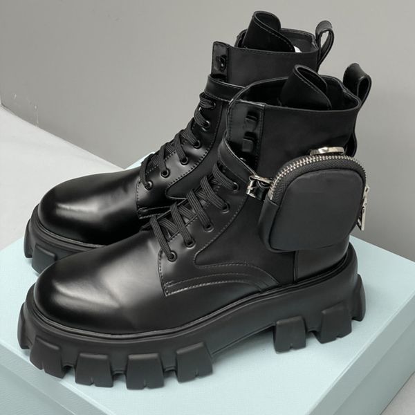 Designer Men Women Rois Ankle Boots Platform Martin Booties Real LeatherWith Removable Pouch Black Lady Outdoor Booties Shoes With Box High Quality 43 - Shoes & Accessories - menswatches1cool