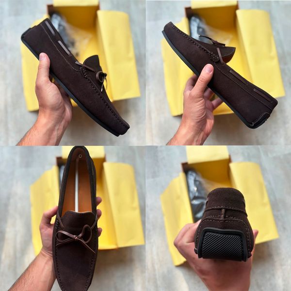 Designer Men Suede Bow Slip On Driving Loafers Low Top Oxford Shoes Soft Flat Moccasin Shoes Comfort Daily Walking Casual Business Footwear High Quality 948 - Shoes & Accessories - menswatches1cool