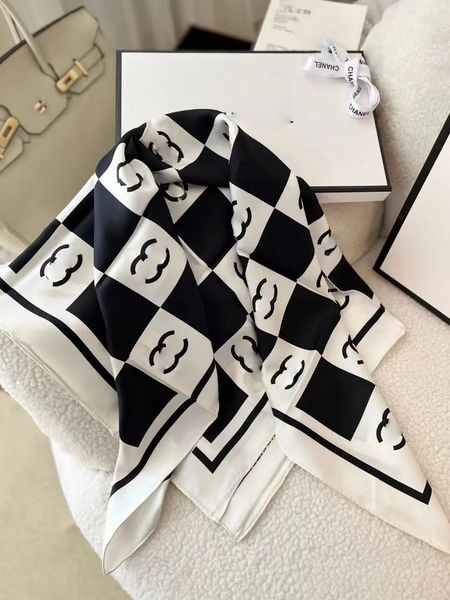 Designer women's printed square made of smooth spun fabric with multiple functions can be used as a scarf headband bag decoration ribbon 90X90cm - Fashion Collection - menswatches1cool