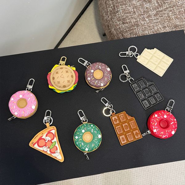 Keychain Designer Burger Donut Lanyard Characters Keychain Fashion Chocolate Floral Pattern Handmade Leather Hanging Rope Men Keychain Women Headphone Keychain - Fashion Accessories - menswatches1cool