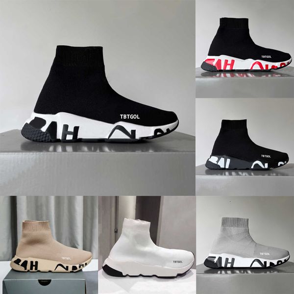 Designer Casual Shoes Sock Sports Trainers 1.0 2.0 3.0 Lace-up Trainer Luxury Women Men Nude Glitter Graffiti Runners Sneakers Socks Boots Knit Outdoor Free Shipping 017 - Shoes & Accessories - menswatches1cool