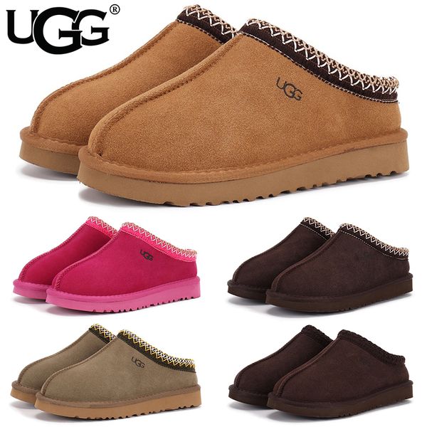 UGG Women's Tasman Slippers Tribal Whipstitch Trim Suede Shearling Lined Slip On Indoor Outdoor Winter Mule Slides Multiple colors - Shoes & Accessories - menswatches1cool