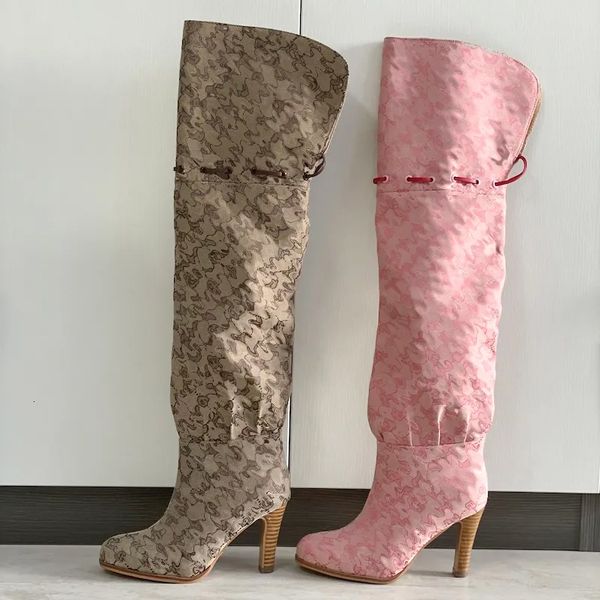 women over the knee boots winter canvas cowboy boots high heel boots fashion dress shoes womens designer shoes boots party wear 684 50 - Shoes & Accessories - menswatches1cool