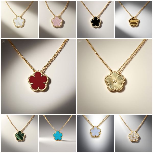 high quality clover necklace designer jewelry women gold necklace 15mm one motif flower necklace mother of pearl pendant pearls necklace gold designer necklace - Jewelry - menswatches1cool
