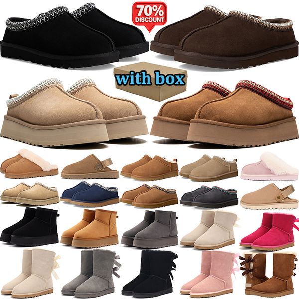 with box designer boots women winter tasman tazz slippers Goldenstar Evelina Clog australia snow fur boot platform booties mens comfortable warm shoes - Shoes & Accessories - menswatches1cool
