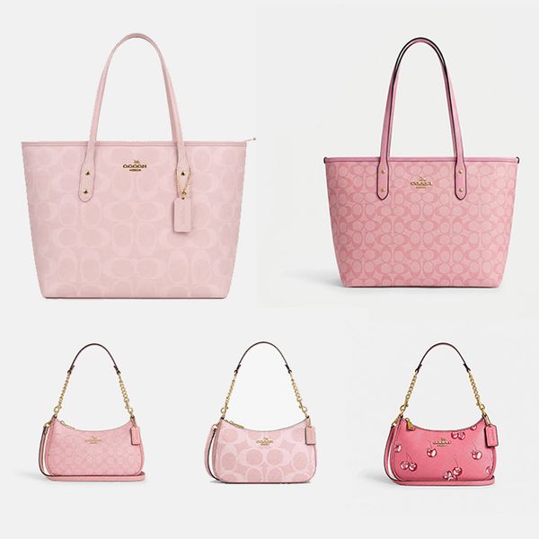 Pink Tote Bag Designer Bag Large Capacity Bag Women's Shopping Bag Canvas With Metal Hardware Classic Fall Winter Fashion BagClassic Fall/Winter Fashion Bag - Bags, Luggage & Accessories - menswatches1cool
