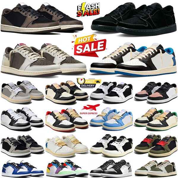 Designer 1s Low Basketball shoes OG 1 sneakers Black Phantom Triple White University Blue Bred Toe Light Smoky Grey Mens Womens Outdoor Sports trainers Size 36-47 - Shoes & Accessories - menswatches1cool