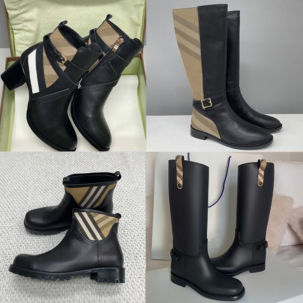 designer boots check leather ankle boots women martin boots over the knee high boots low heel real leather warm booties snow shoes winter boots high heel boots 633 - Shoes & Accessories - menswatches1cool
