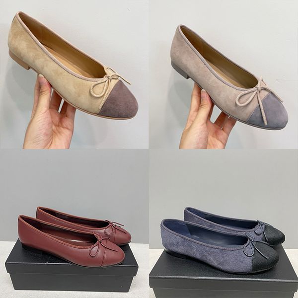 New Women Fur Ballet Flats Ballerine Velours Sandals Designer Bow Ballerina Shoes Loafers Ballet Sneakers Round Toes Leather Dress Shoes 891 - Shoes & Accessories - menswatches1cool
