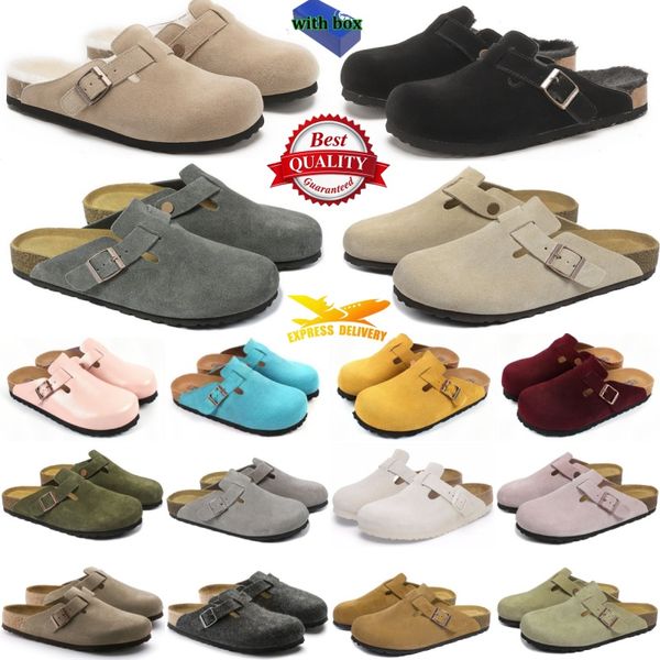 With Box Designer briskenstockk Clogs Sandals clog Slippers Cork Flat High Quality Fashion Summer Genuine Leather Slide Favourite Beach Casual Shoes Women Men - Shoes & Accessories - menswatches1cool