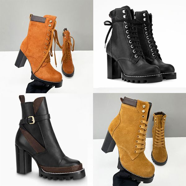 2026 New Designer Star Trail Ankle Boots Women High Heels Boot Classic Martin Desert Boots Girls Lady Suede Leather Boots Print Letter Platform Boot Shoes 013 - Shoes & Accessories - menswatches1cool